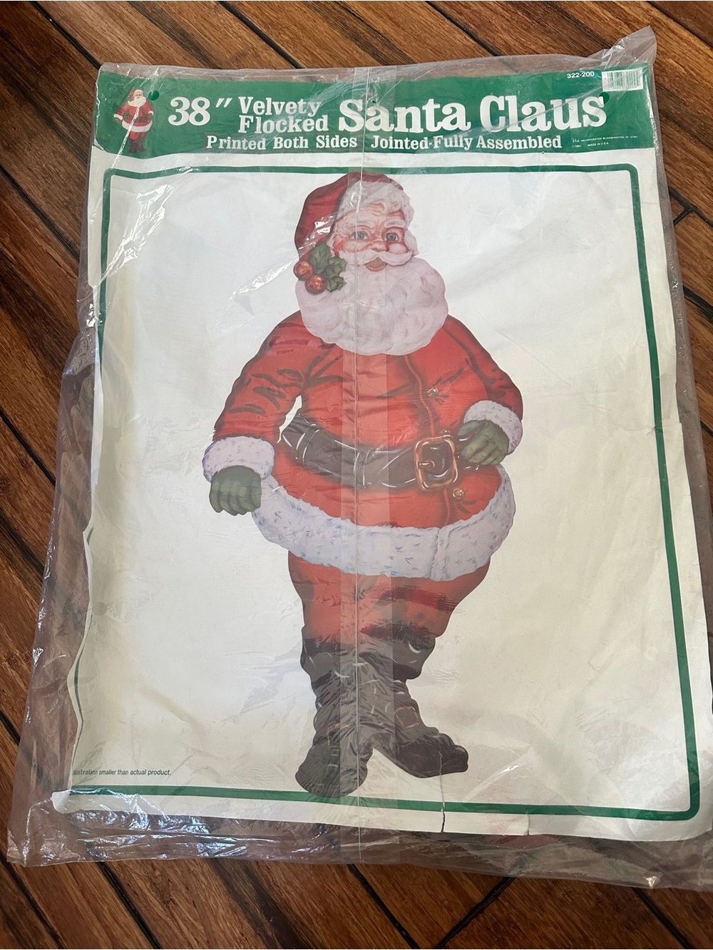 Velvety Flocked Santa Claus Holiday Decoration - Red